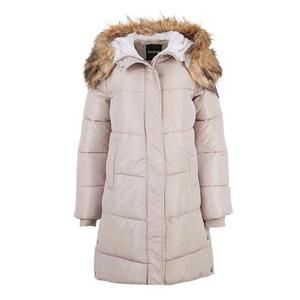 Bebe Winter Coat Sand Faux Fur Trim Sz M Snaps on Side Zip & Snap Closure NWT